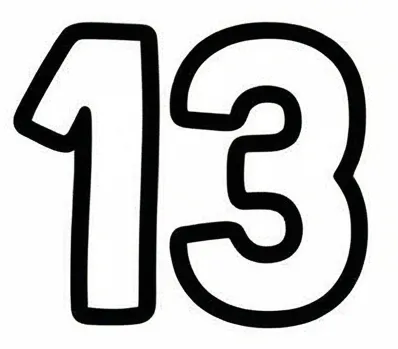 a number 13 with the number 13 on it.webp